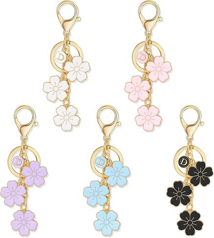 Xgalbla سحر زهرة سلسلة المفاتيح الأولي للمفتاح اللطيف الزهرة مفاتيح ، سحر حقيبة المينا كيس مفتاح حقائب اليد على الظهر in Kuwait