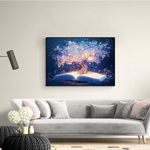 مجموعات الفن الماسي 5D من Ginfonr DIY للبالغين، لوحة ألماس الفراشة للبالغين، شجرة فنية ماسية مثقاب كامل، مجموعات فنية ماسية مطرزة بأحجار الراين لديكور الحائط المنزلي 12 * 16 بوصة02 in Saudi Arabia