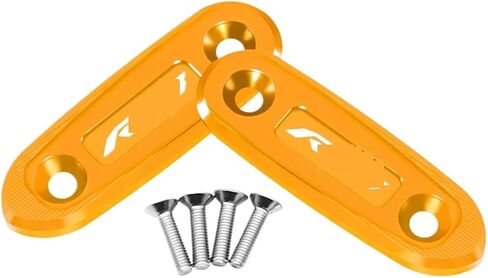 متوافق مع R3 R15 2024 مزيل المرآة CAP YZF R3 19-24 R15 V3 18-24 دراجة نارية CNC غطاء مرآة مدفوعة الزجاج الأمامي (أسود) in Kuwait