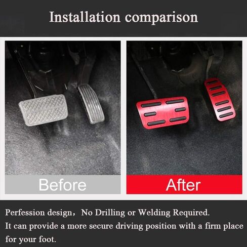 XITER No Drill Anti-Slip Aluminum Gas Brake Pedal Cover Foot Pedal Pads kit for Honda HRV 2014 2015 2016 2017 2018 2019 2020 2021 2022 (Silver) in Saudi Arabia