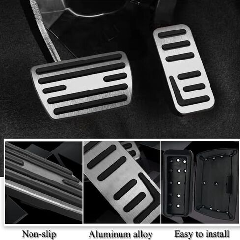 XITER No Drill Anti-Slip Aluminum Gas Brake Pedal Cover Foot Pedal Pads kit for Honda HRV 2014 2015 2016 2017 2018 2019 2020 2021 2022 (Silver) in Saudi Arabia