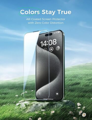 MAGIC JOHN 2 PACK for iPhone 16 Pro Screen Protector (6.3") Eye Protection, HD Clear, Auto Dust-Elimination, 9H Tempered Glass & Scratch Resistance, Full Edge Coverage in Kuwait