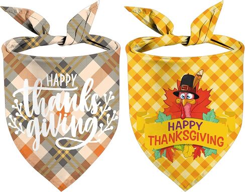 Halloween Dog Bandanas 2 Packs, Bats, Cats Witches Hats, Pumkin Reversible Triangle, Fall Pet Scarves for Puppy, Plaid PurpleDog Kerchief (X-Large, halloween-01) in Kuwait