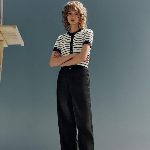 Womens Short Sleeve Summer Cardigan Button Down Sweater Casual Crew Neck Striped Top Trendy in Kuwait