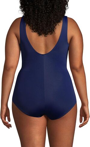 LANDS 'LAND' Women's Tummy Control Clorine Clorine Recout Neck Cup Cup Tugless Sporty One Piece One Piece Swimsuit in Saudi Arabia