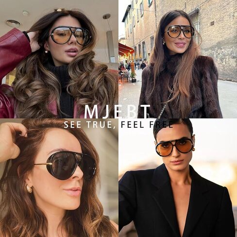 أقراط طيار كبيرة من طيار الشمس نساء الرجال ، والسبعينات العصرية الرجعية الدري in Kuwait