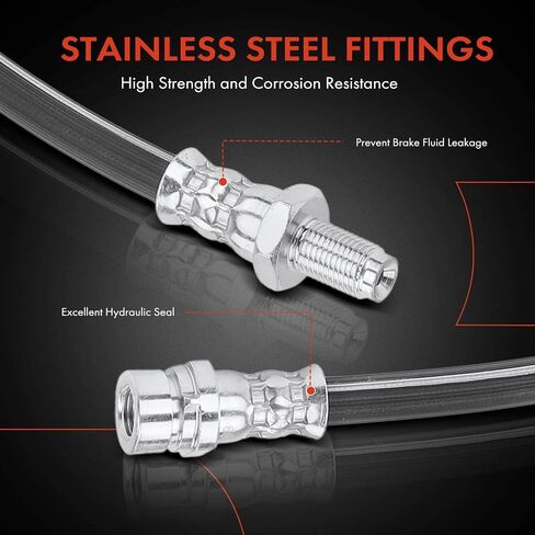 A-Premium Front Driver or Passenger Brake Hydraulic Hose Compatible with Select Ford Models - Focus 2000 2001 2002 2003 2004 - Replace# 1S4Z2078AA in Saudi Arabia