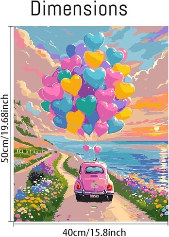 Book Paint by Numbers Kit for Adults Beginner, Flower Adult's Paint by Number Kits On Canvas, DIY Oil Painting Kits for Gift Home Wall Decor 16x20 Inch in Kuwait