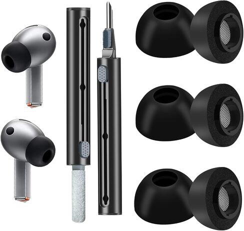 أطراف أذن إسفنجية لهاتف Samsung Galaxy Buds3 Pro - راحة فائقة وملاءمة لا تتزعزع مع أطراف وسائد أذن من الإسفنج الذكي، أطراف بديلة لسماعات الأذن مع قلم تنظيف - S/M/L in Kuwait