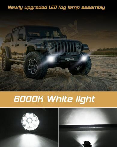 Fog Lights Assembly Compatible for Toyota Sienna Fog Lights 2011 2012 2013 2014 2015 2016 2017 2018 2019 2020, Front Bumper Fog Light Driving Light, 6000K Bright White, Pack of 2 in Saudi Arabia