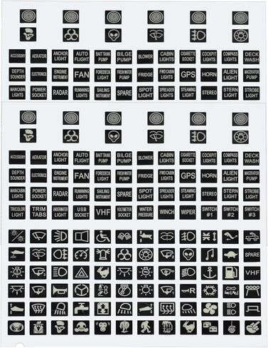 2 Set 132PCS Rocker Switch Label Decal Night Glow Graphic Text Rocker Toggle Switch Panel for Dashboard Boat RV Circuit Panel in Saudi Arabia