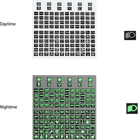 2 Set 132PCS Rocker Switch Label Decal Night Glow Graphic Text Rocker Toggle Switch Panel for Dashboard Boat RV Circuit Panel in Saudi Arabia