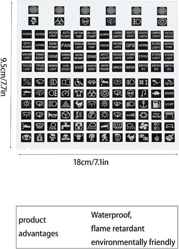 2 Set 132PCS Rocker Switch Label Decal Night Glow Graphic Text Rocker Toggle Switch Panel for Dashboard Boat RV Circuit Panel in Saudi Arabia