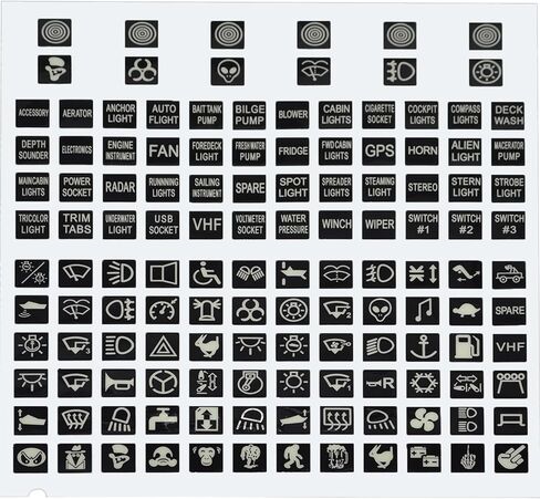 2 Set 132PCS Rocker Switch Label Decal Night Glow Graphic Text Rocker Toggle Switch Panel for Dashboard Boat RV Circuit Panel in Saudi Arabia