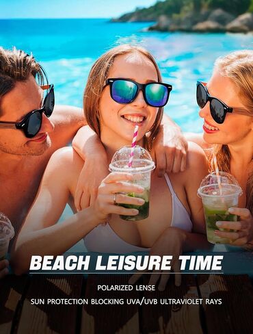 نظارات شمسية خشبية للرجال والنساء: نظارات أشعة الشمس المستقطبة UV400 UV400 - in Kuwait