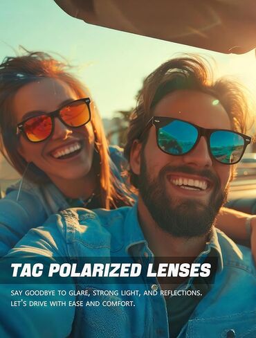 نظارات شمسية خشبية للرجال والنساء: نظارات أشعة الشمس المستقطبة UV400 UV400 - in Kuwait