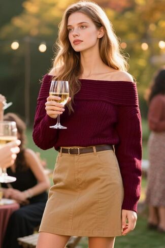 CFLONGE Women's Off The Shoulder Sweater Long Sleeve Oversized Ribbed Knit Fall Pullover Tops Winter Sexy Going Out Outfits in Saudi Arabia