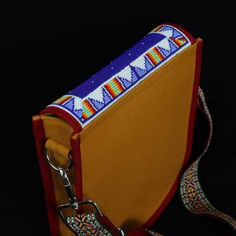 Handmade Beaded Bag| Native American Style Crossbody Handbag| Czech Glass Beads Shoulder Bag| Unisex Handbag| in Kuwait