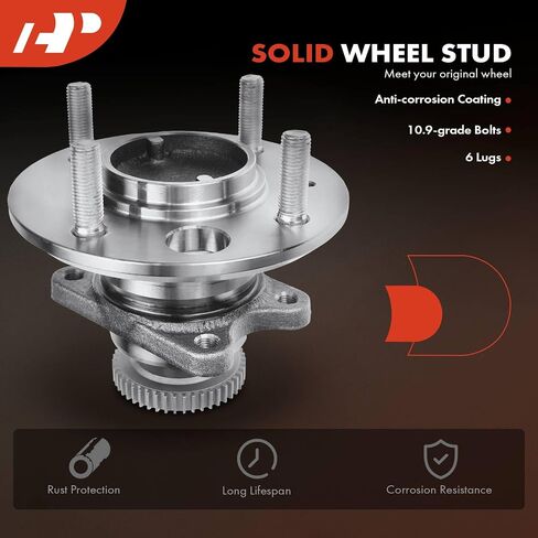 A-Premium الخلفي محمل وتجميع المحور مع حلقة ABS و 4-lug متوافقة مع Hyundai Sonata 1999-2005 & Kia Optima 2001-2006 ، Magentis 2001-2006 ، 4-Wheel ABS in Saudi Arabia