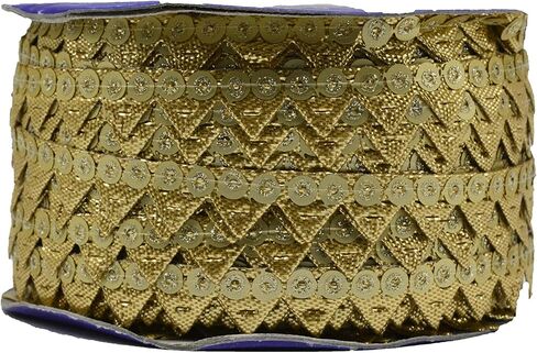 Craft Love Gota Patti Kinari Border 18.5 Yards/ 17 Meters for Saree Blouse Dupatta Lehenga Sewing Crafts (1 cm Wide) - Rose Gold in Saudi Arabia