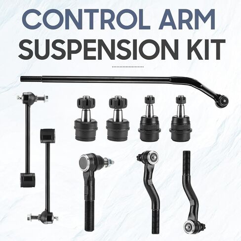 10pc Front Rear Suspension Kit Fit for Jeep Wrangler 2007-2017 Wrangler JK 2018 with Tie Rods Stabilizer/Sway Bars End Link Upper Lower Ball Joints DS300005 ES3624 ES800594 ES800593 in Saudi Arabia