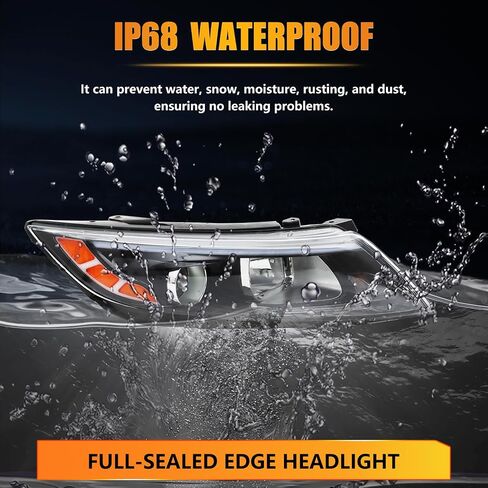 مجموعة المصابيح الأمامية لعام 2014 2015 Optima ، Massenger & Driver Side Halogen مصابيح أمامية مع عدسة واضحة العاكس الأسود العنبر ، زوج واحد in Kuwait