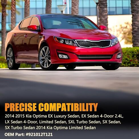 مجموعة المصابيح الأمامية لعام 2014 2015 Optima ، Massenger & Driver Side Halogen مصابيح أمامية مع عدسة واضحة العاكس الأسود العنبر ، زوج واحد in Kuwait