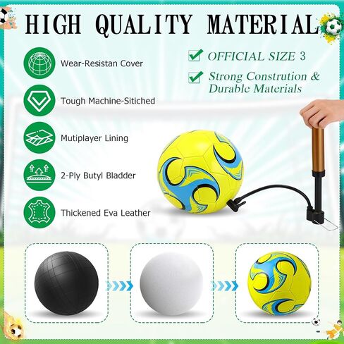 12 Sets Operation Christmas Deflated Soccer Ball Bulk with Pump Jump Rope for Child, Bulk Soccer Balls Jump Rope Size 5 Outside Sport Soccer Ball 7.25 ft Adjustable Skipping Rope in Saudi Arabia