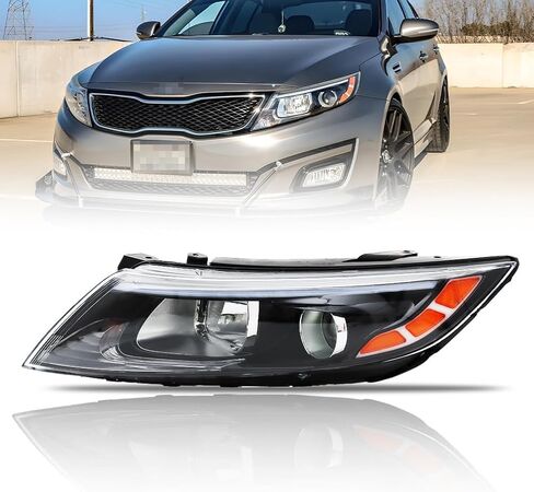 مجموعة المصابيح الأمامية لعام 2014 2015 Optima ، Massenger & Driver Side Halogen مصابيح أمامية مع عدسة واضحة العاكس الأسود العنبر ، زوج واحد in Kuwait
