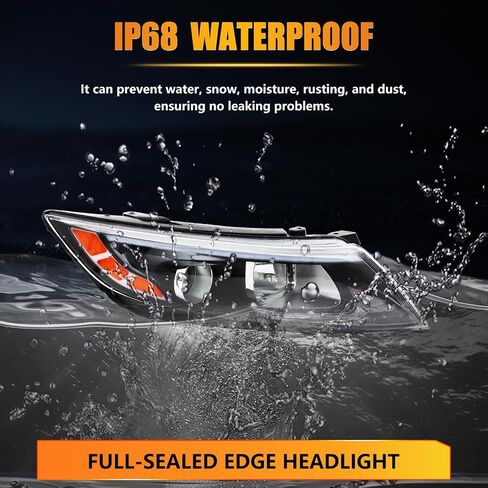 مجموعة المصابيح الأمامية لعام 2014 2015 Optima ، Massenger & Driver Side Halogen مصابيح أمامية مع عدسة واضحة العاكس الأسود العنبر ، زوج واحد in Kuwait