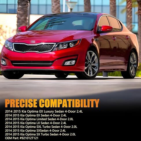 مجموعة المصابيح الأمامية لعام 2014 2015 Optima ، Massenger & Driver Side Halogen مصابيح أمامية مع عدسة واضحة العاكس الأسود العنبر ، زوج واحد in Kuwait