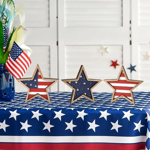 Cochie 4th Decorations Stars Wooden Stars ، Decor Decor Decord Decord Tier Tier Tier Decor in Saudi Arabia
