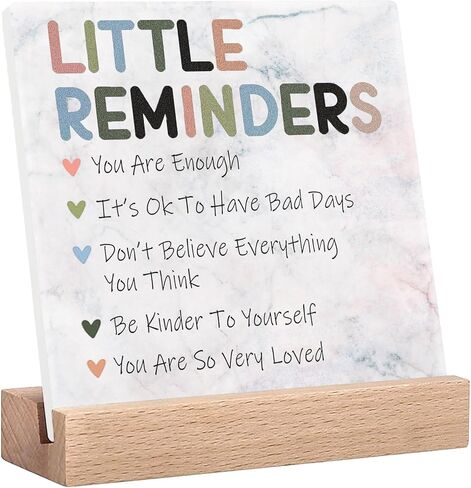 Inspirational Office Desk Decor, Little Reminders Desk Sign, Motivational Gifts for Women, Cute Home Office Decorations for Work, Positive Quotes for Teacher Decorative Sign, Fun Cubicle & Table Decor Signs in Saudi Arabia