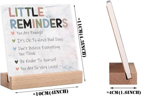 Inspirational Office Desk Decor, Little Reminders Desk Sign, Motivational Gifts for Women, Cute Home Office Decorations for Work, Positive Quotes for Teacher Decorative Sign, Fun Cubicle & Table Decor Signs in Saudi Arabia