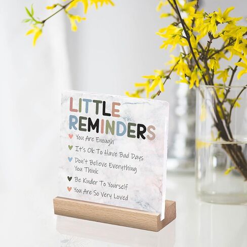 Inspirational Office Desk Decor, Little Reminders Desk Sign, Motivational Gifts for Women, Cute Home Office Decorations for Work, Positive Quotes for Teacher Decorative Sign, Fun Cubicle & Table Decor Signs in Saudi Arabia