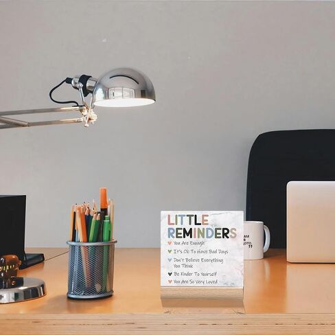 Inspirational Office Desk Decor, Little Reminders Desk Sign, Motivational Gifts for Women, Cute Home Office Decorations for Work, Positive Quotes for Teacher Decorative Sign, Fun Cubicle & Table Decor Signs in Saudi Arabia