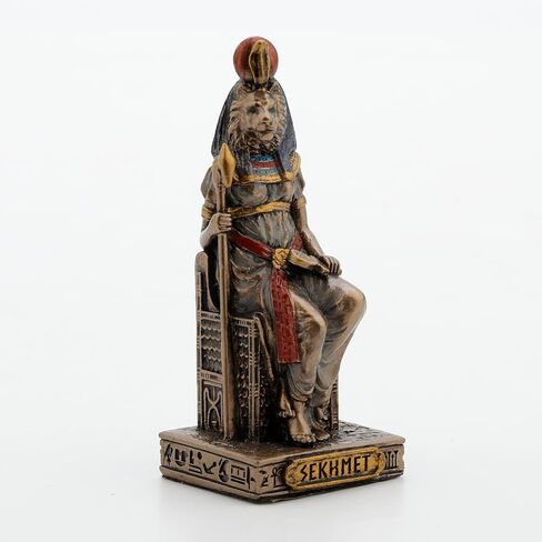 Veronese Design 3 3/8 بوصة Sekhmet الإلهة المصرية من راتنجات الحرب المصغرة المطلية باليد المطلية in Saudi Arabia