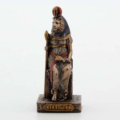 Veronese Design 3 3/8 بوصة Sekhmet الإلهة المصرية من راتنجات الحرب المصغرة المطلية باليد المطلية in Saudi Arabia