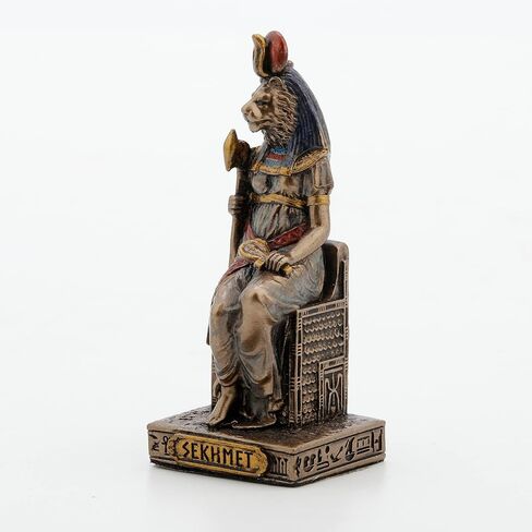 Veronese Design 3 3/8 بوصة Sekhmet الإلهة المصرية من راتنجات الحرب المصغرة المطلية باليد المطلية in Saudi Arabia
