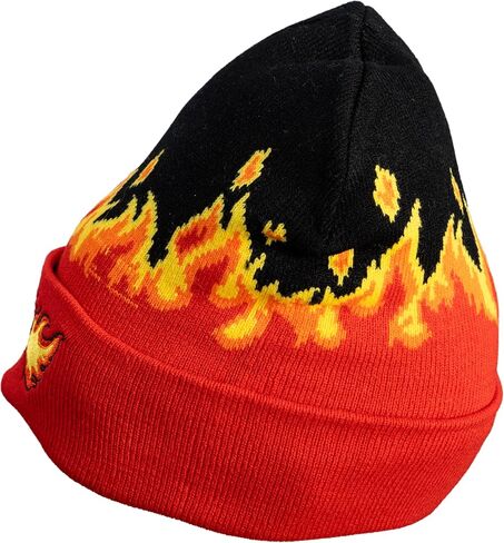 Mad Engine Chester Cheetos Beanie Hat Fire Breather Pom Winter Cuffed Beanies in Saudi Arabia