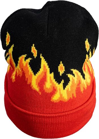 Mad Engine Chester Cheetos Beanie Hat Fire Breather Pom Winter Cuffed Beanies in Saudi Arabia