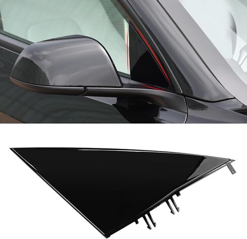 Jaronx متوافق مع Tesla Mirror Triangle Cover Model 3 2017-2024 ، 1130655-00-D Model 3 Driver Side Mirror Triangle trim ، trim a-pillar thebique triangle trivin in Kuwait