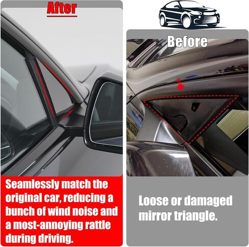 Jaronx متوافق مع Tesla Mirror Triangle Cover Model 3 2017-2024 ، 1130655-00-D Model 3 Driver Side Mirror Triangle trim ، trim a-pillar thebique triangle trivin in Kuwait