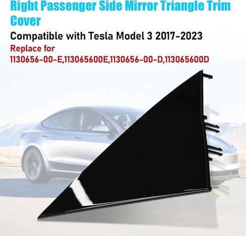Jaronx متوافق مع Tesla Mirror Triangle Cover Model 3 2017-2024 ، 1130655-00-D Model 3 Driver Side Mirror Triangle trim ، trim a-pillar thebique triangle trivin in Kuwait