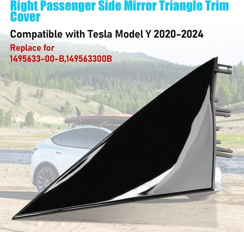 Jaronx متوافق مع Tesla Mirror Triangle Cover Model 3 2017-2024 ، 1130655-00-D Model 3 Driver Side Mirror Triangle trim ، trim a-pillar thebique triangle trivin in Kuwait