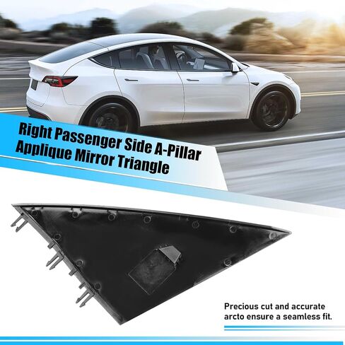Jaronx متوافق مع Tesla Mirror Triangle Cover Model 3 2017-2024 ، 1130655-00-D Model 3 Driver Side Mirror Triangle trim ، trim a-pillar thebique triangle trivin in Kuwait