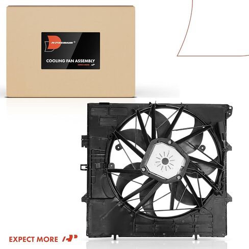 A-Premium Engine Radiator Cooling Fan Assembly with Brushless Motor Compatible with BMW F25 Series X3 2011 2012, 3.0L in Saudi Arabia
