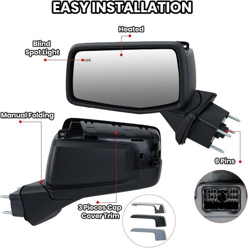 Driver Left Side Door Mirror for Chevrolet Silverado 1500 /GMC Sierra 1500 with Power and Heated Glass in Saudi Arabia