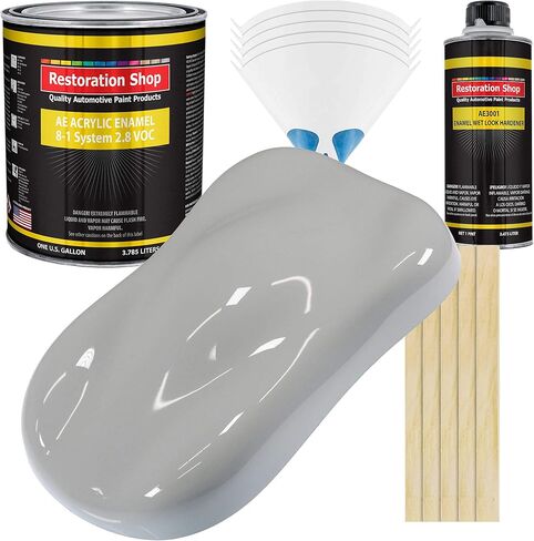 متجر الترميم - Dove Gray Acrylic Monicel Auto Paint - مجموعة طلاء غالون كاملة - مرحلة احترافية ذات طيور عالية للسيارات ، سيارة ، شاحنة ، طلاء المعدات ، 8: 1 نسبة المزيج ، 2.8 VOC in Saudi Arabia