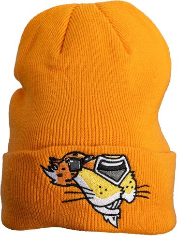 Mad Engine Chester Cheetos Beanie Hat Fire Breather Pom Winter Cuffed Beanies in Saudi Arabia